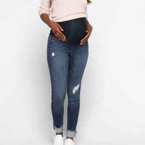 1822 Denim, Avah Maternity Cuffed Skinny Jean Fray Trim